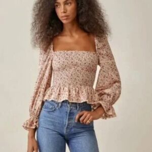 BNWT Reformation Roland Top Size Small Mineral Floral